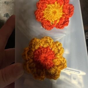 Handmade Crochet Flower Hair Clips